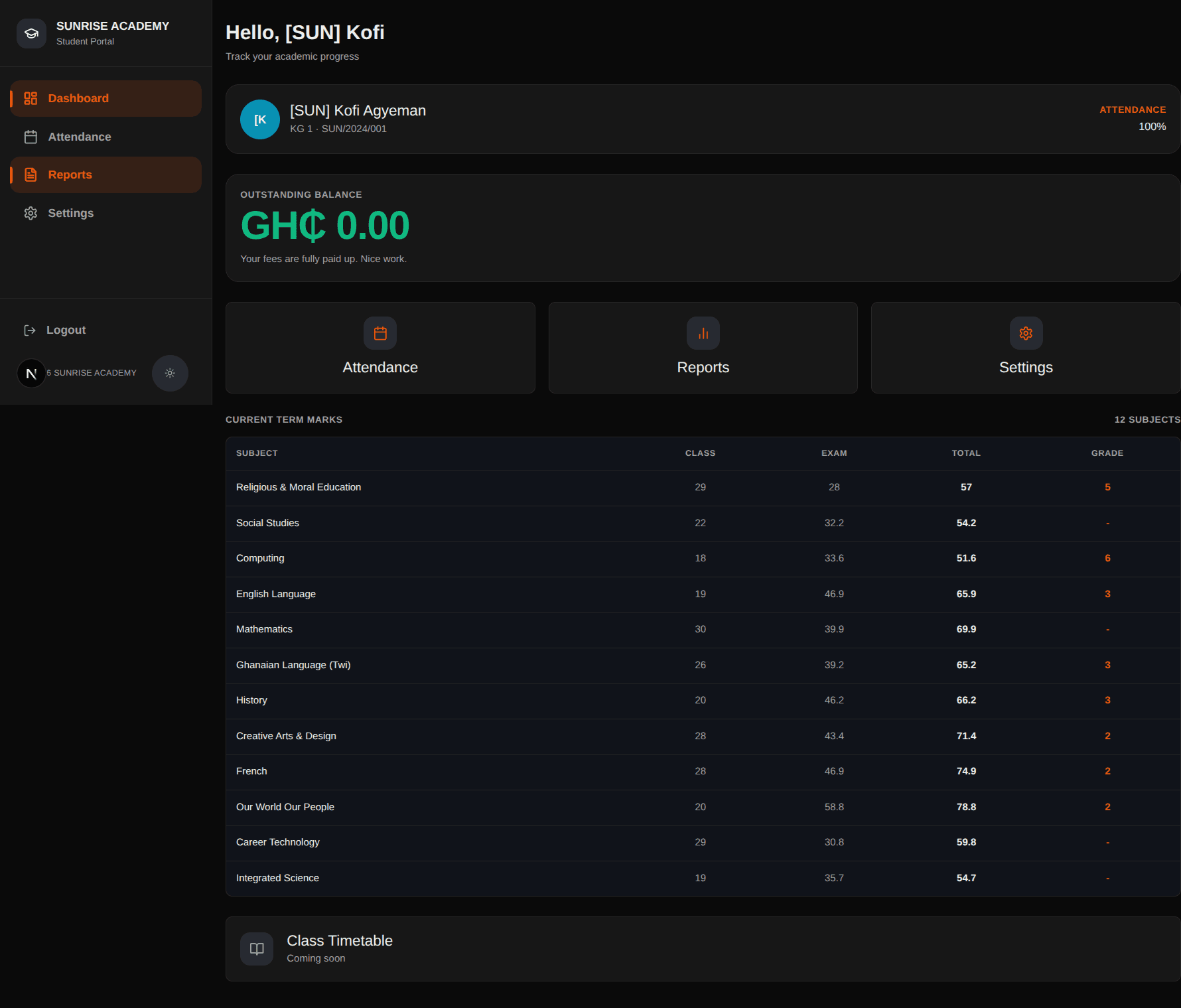 Student Portal preview
